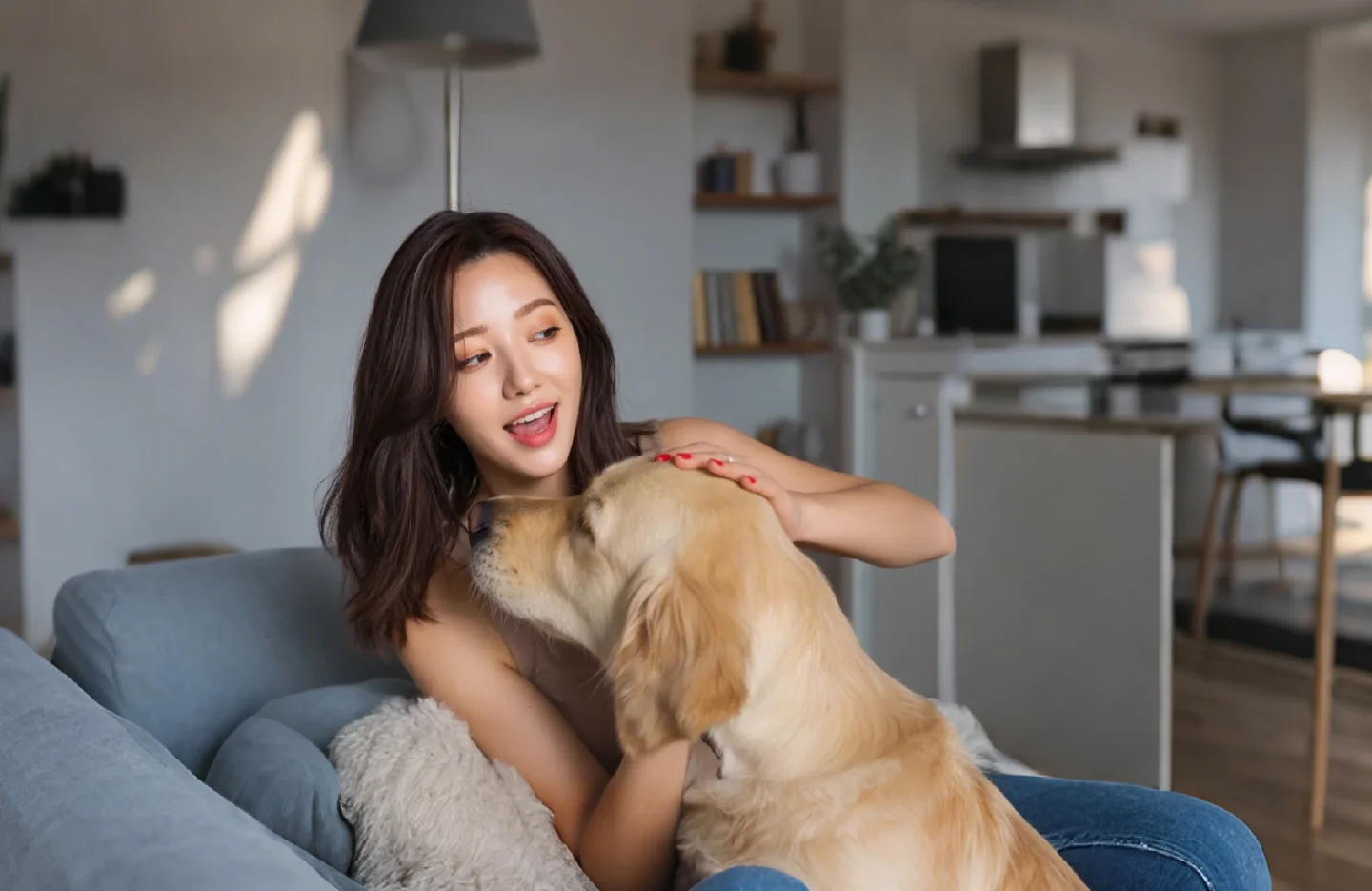 Ava and Her Furry Baby