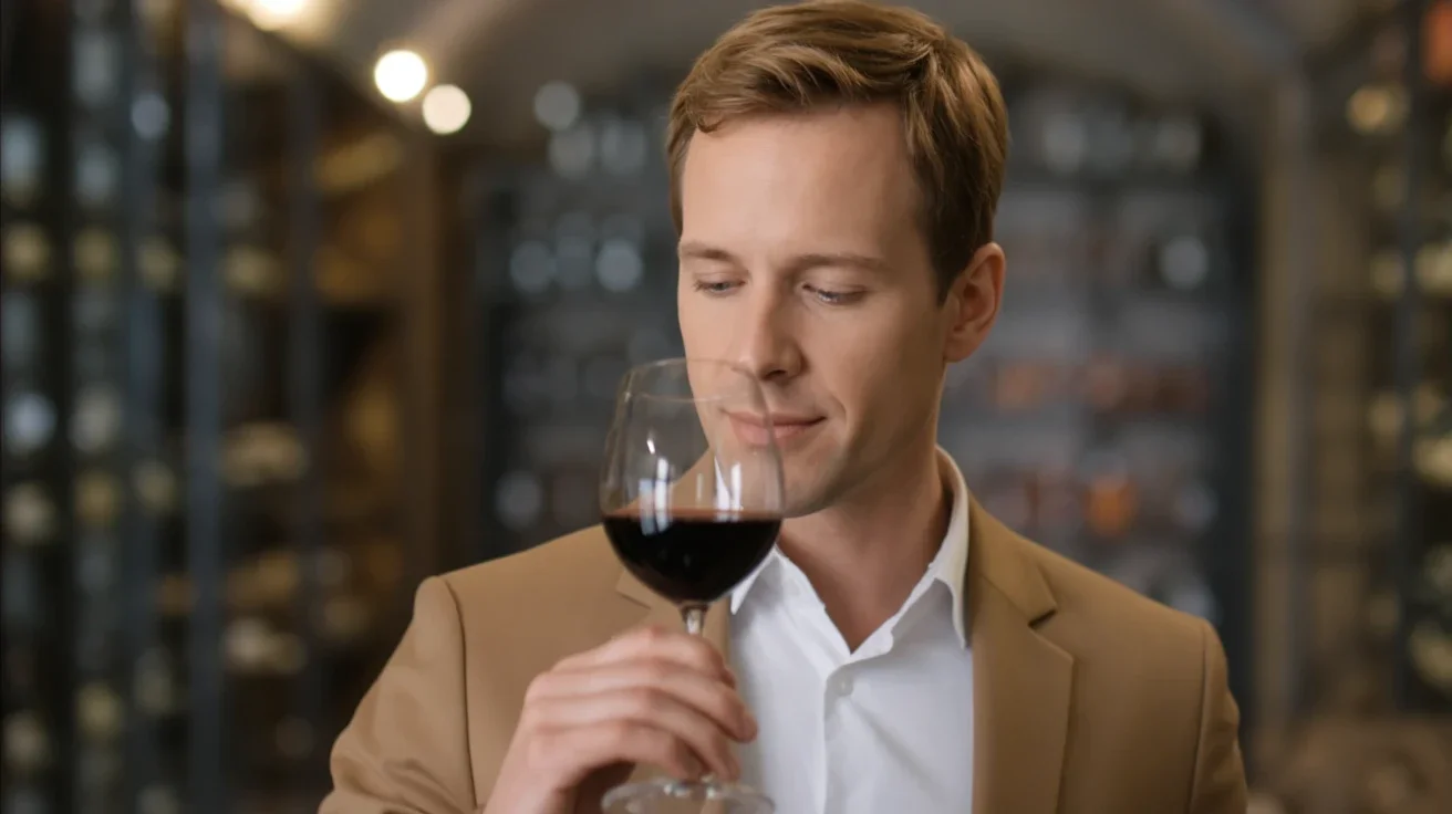 Reading a glass of wine